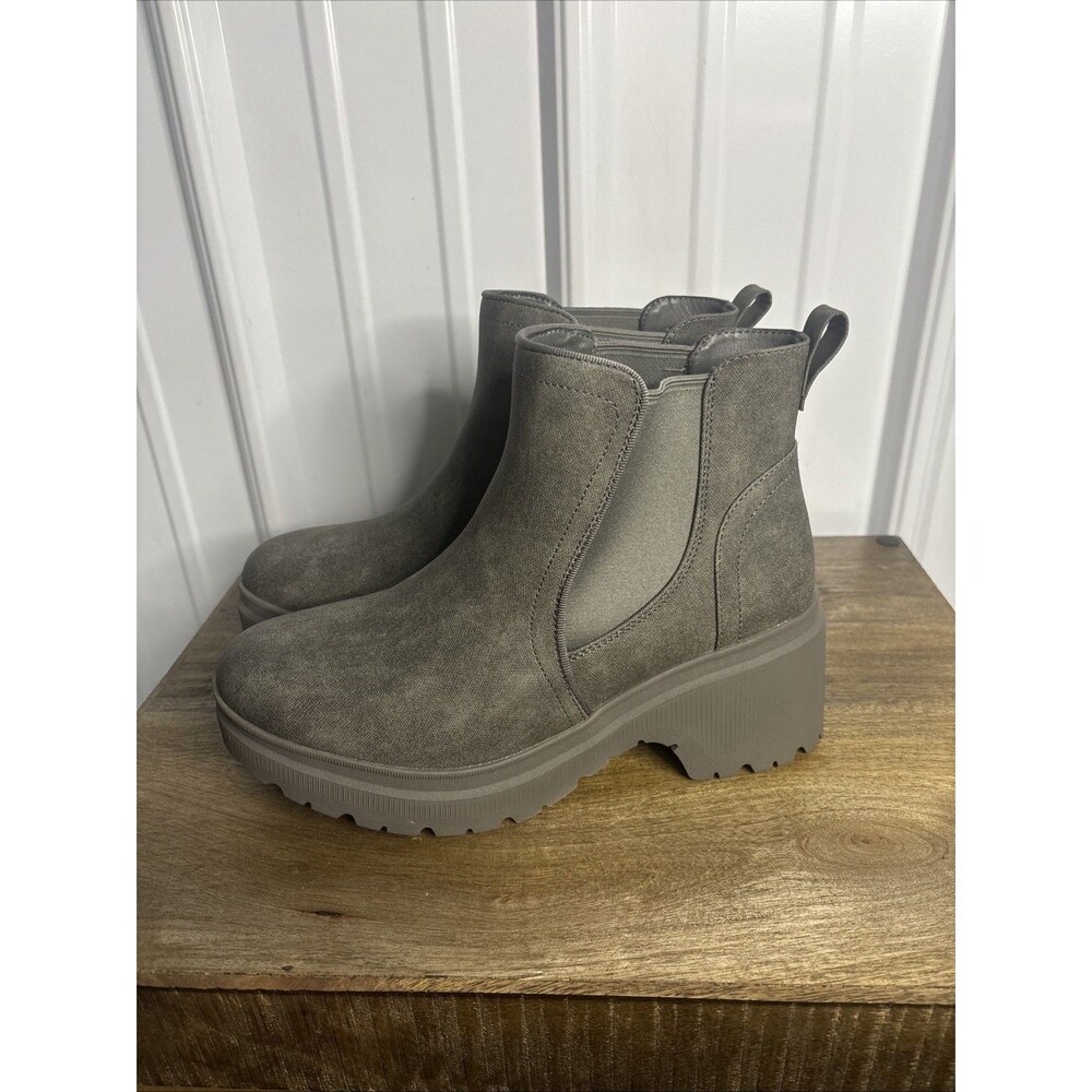 Skechers Bobs Tango Chelsea Boots Gray Size 10 NWOB